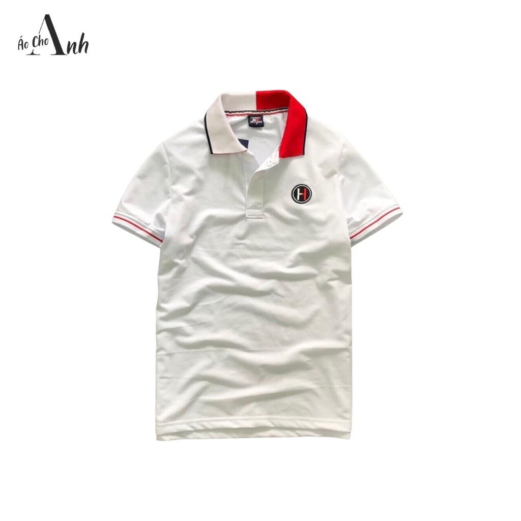 Áo thun nam cổ bẻ ngắn tay in logo chữ H thun cotton xuất xịn cực đẹp chuẩn form , sang trọng - A014