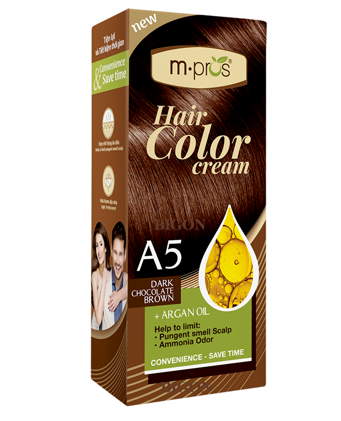 Kem Nhuộm Phủ Bạc M.Pros A5 Dark Chocolate Brown - Nâu Socola Đậm