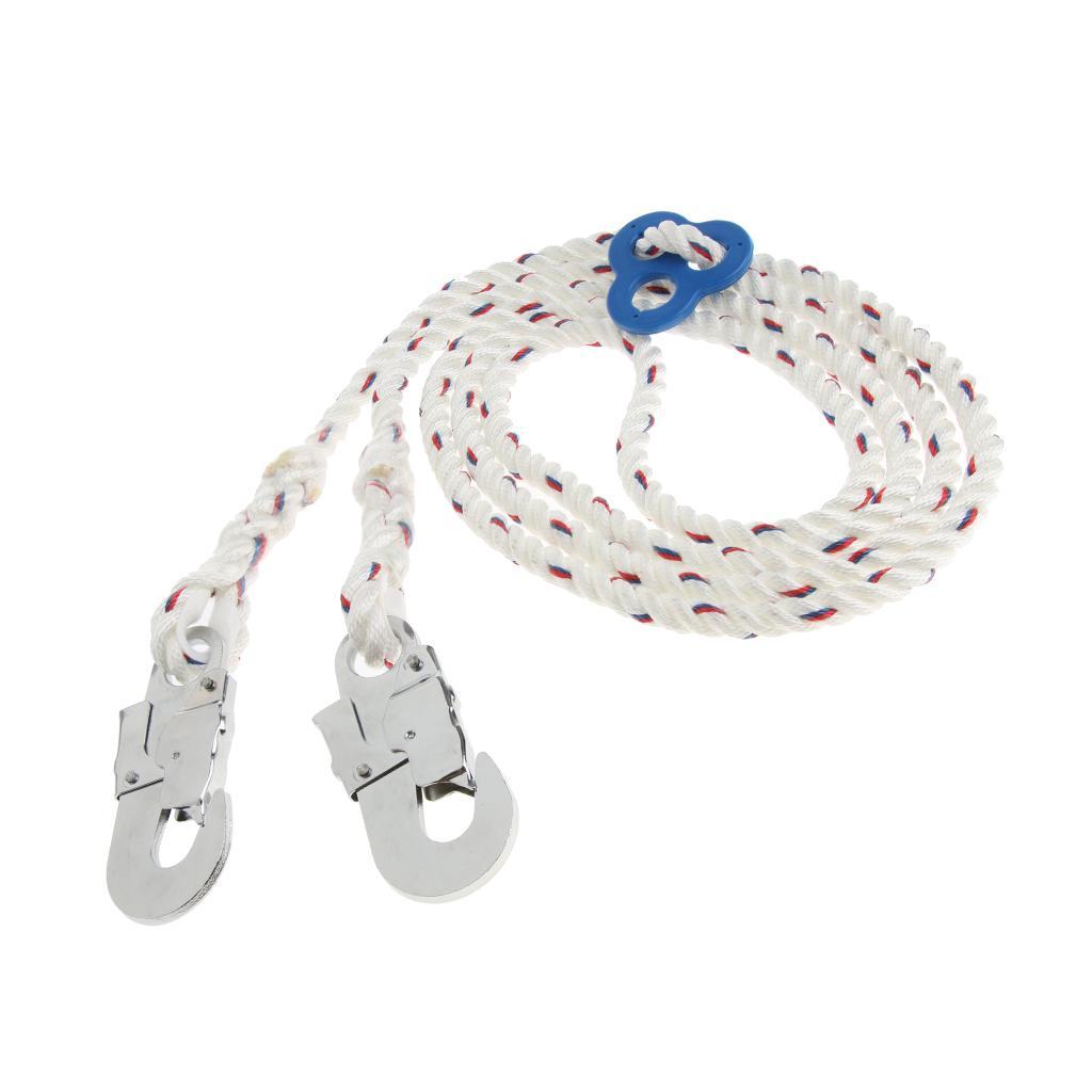 23KN Climbing Fall Protection Lanyard Harness Rope Belt with Carabiner Outdoor Sports Accessories