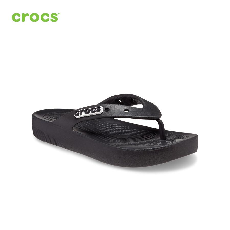 Dép xỏ ngón nữ Crocs FW Classic Flip Platform W Black - 207714-001