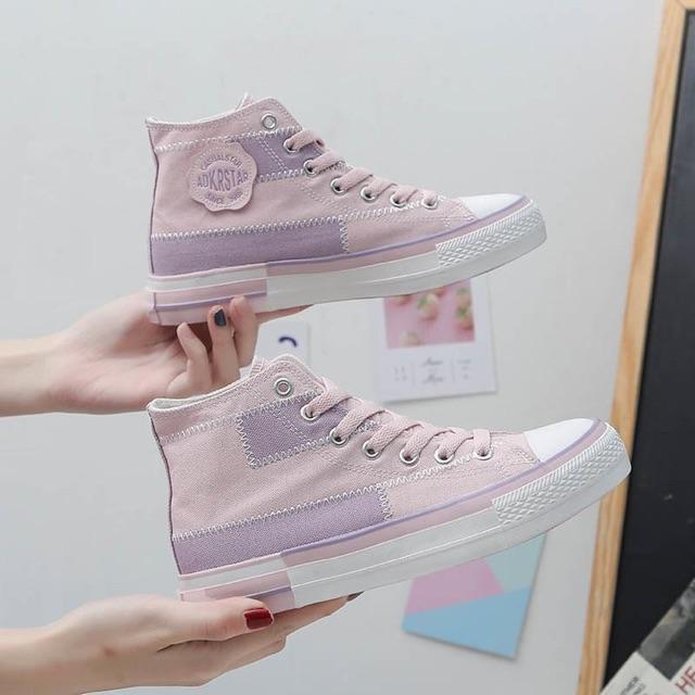 Giày thể thao cao cổ sneakers ulzzang tím hot trend