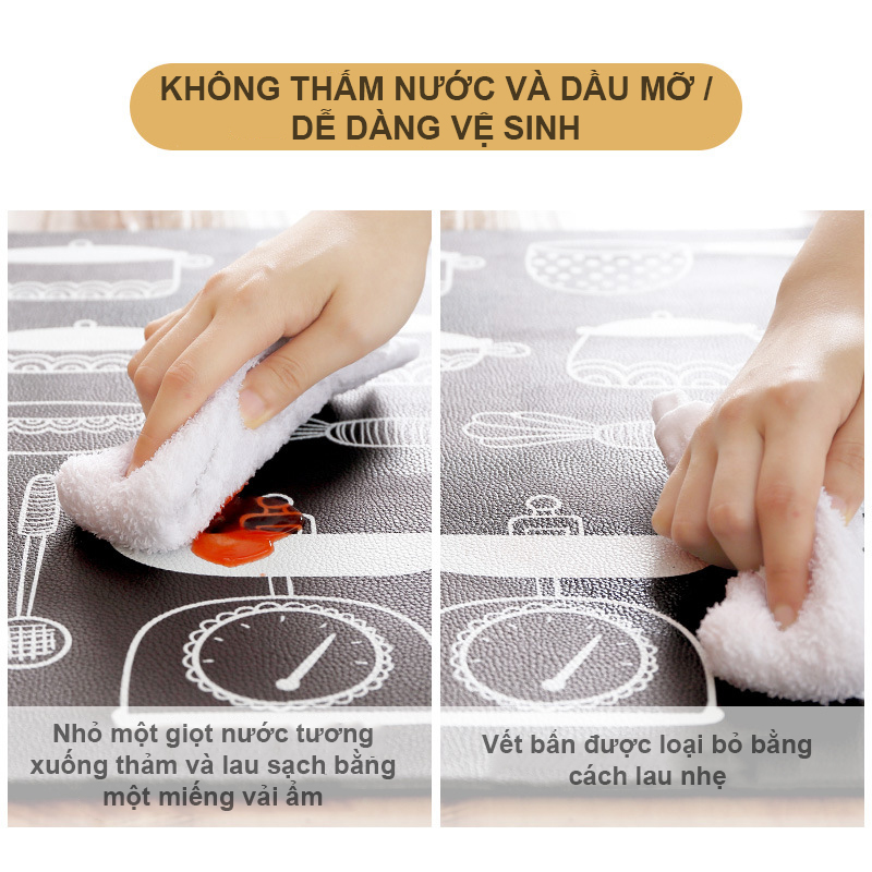 Thảm Nhà Bếp Da PU Cao Cấp 45x150CM và 45x75CM , Thảm Trang Trí Nhà Bếp, Thảm Chùi Chân