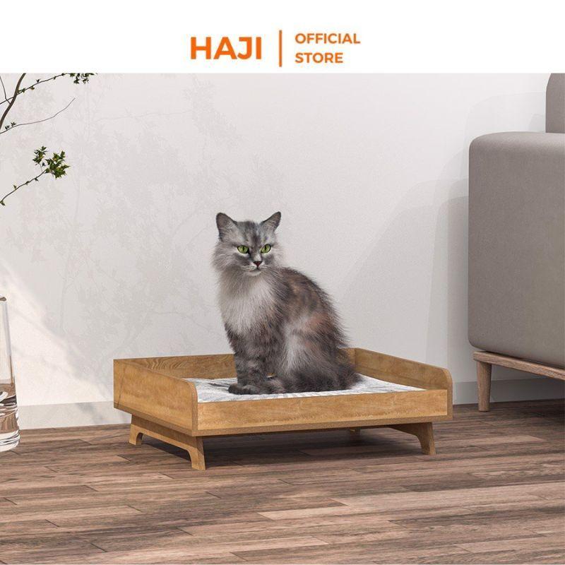 Giường mèo, nhà thú cưng gỗ HAJI nhỏ gọn chắc chắn, tháo lắp linh hoạt, dễ vệ sinh phù hợp với những không gian nhỏ A207
