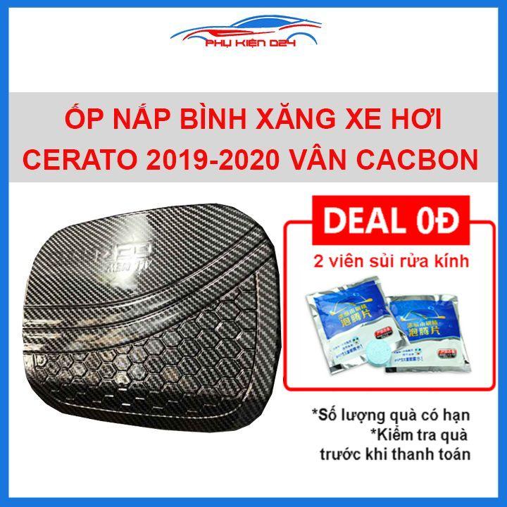 Ốp nắp bình xăng Cerato 2019-2020 vân cacbon chống trầy trang trí ô tô