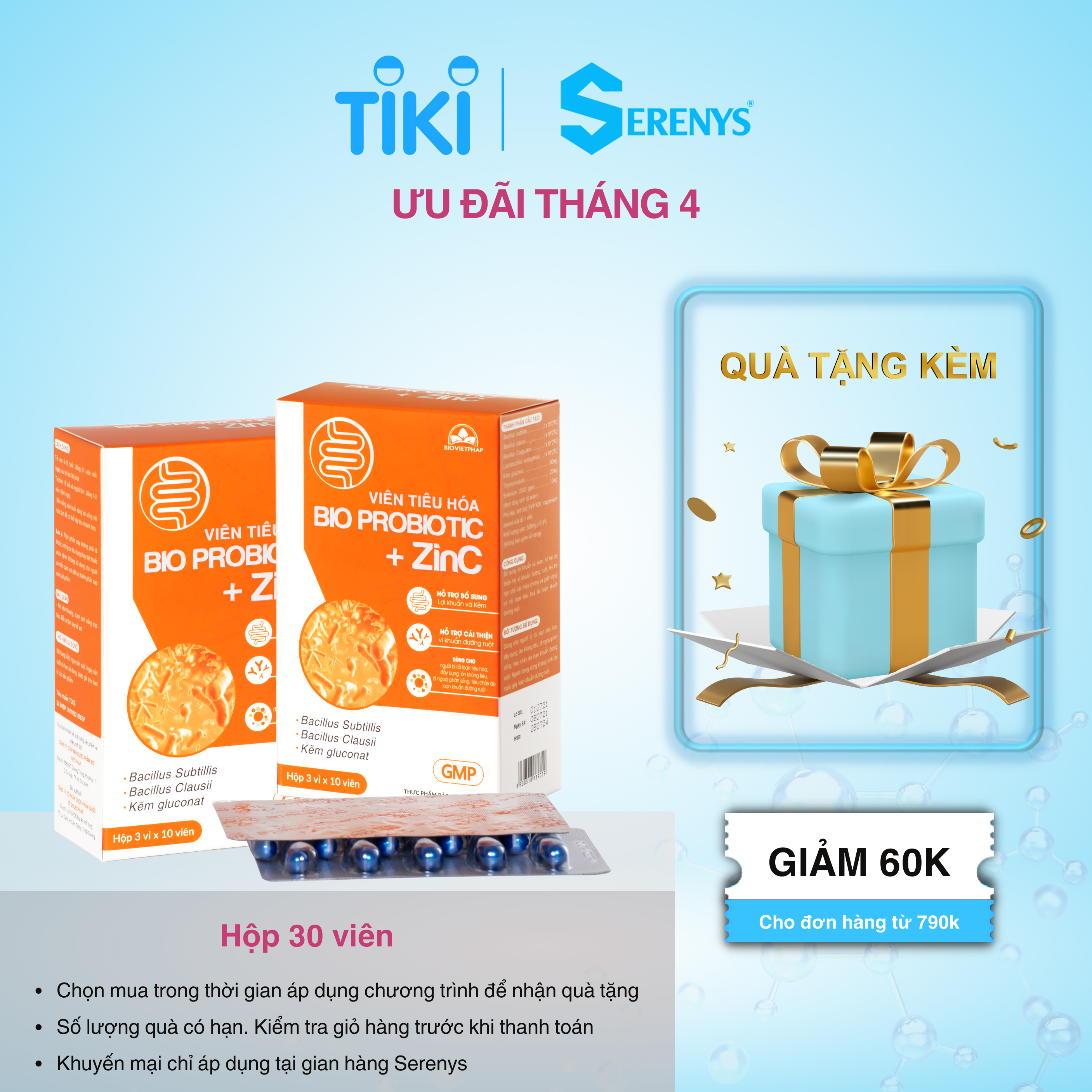 Viên uống tiêu hóa Bio Probiotic + ZinC