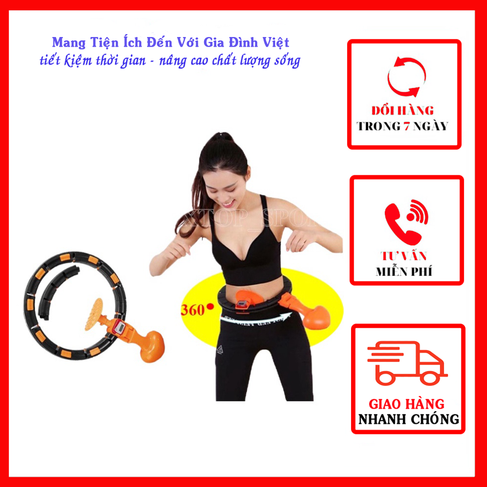 Vòng lắc eo HULA HOOP quả cát thông minh, Vòng lắc eo tự đếm đốt mỡ siêu nhanh