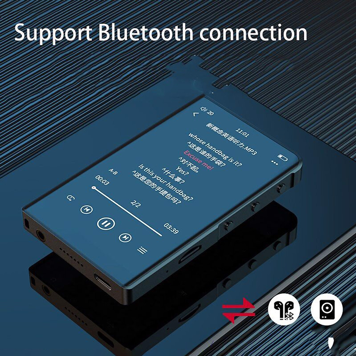 Ruizu H9 - Máy Nghe Nhạc Lossless, Bluetooth 5.0, Màn Hình Cảm Ứng, Xem Video Full HD, Có Loa Ngoài (32GB) - Hàng Chính Hãng