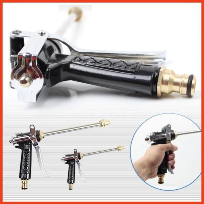 Bộ dây vòi xịt nước rửa xe, tưới cây . tăng áp 3 lần, loại 20m 206318 đầu đồng, cút, nối đen