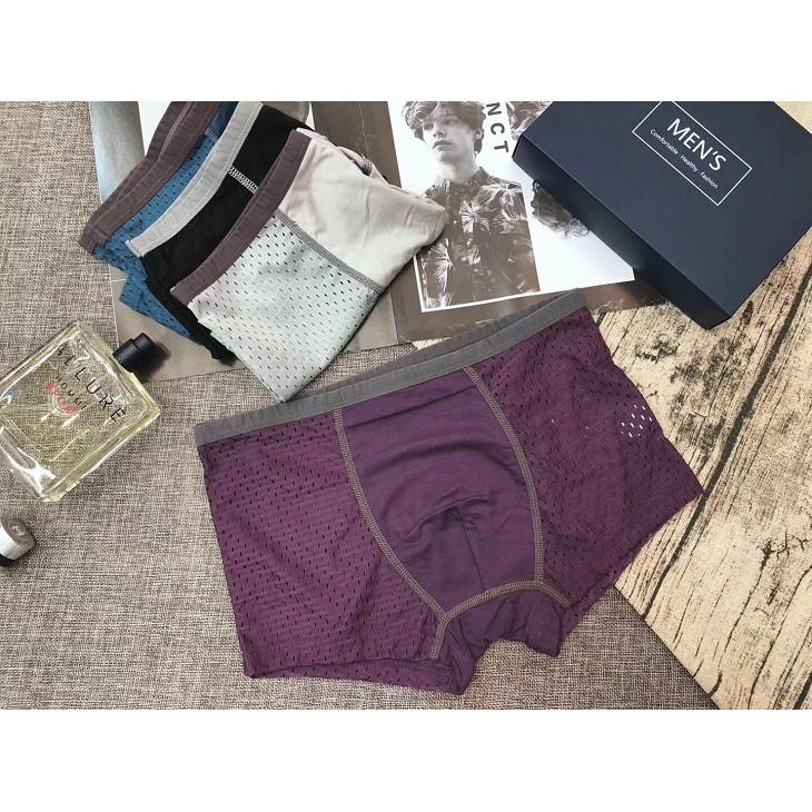 HỘP 4 QUẦN SỊP ĐÙI MEN'S, QUẦN LÓT THÔNG HƠI XUẤT NHẬT