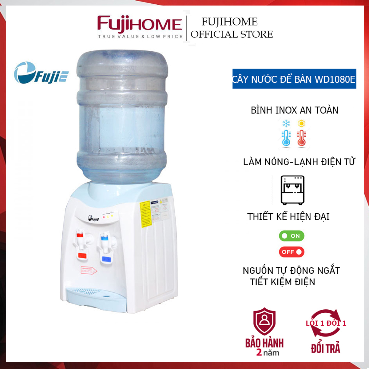 Cây nước nóng lạnh để bàn mini FujiE WD1080E - Chính Hãng