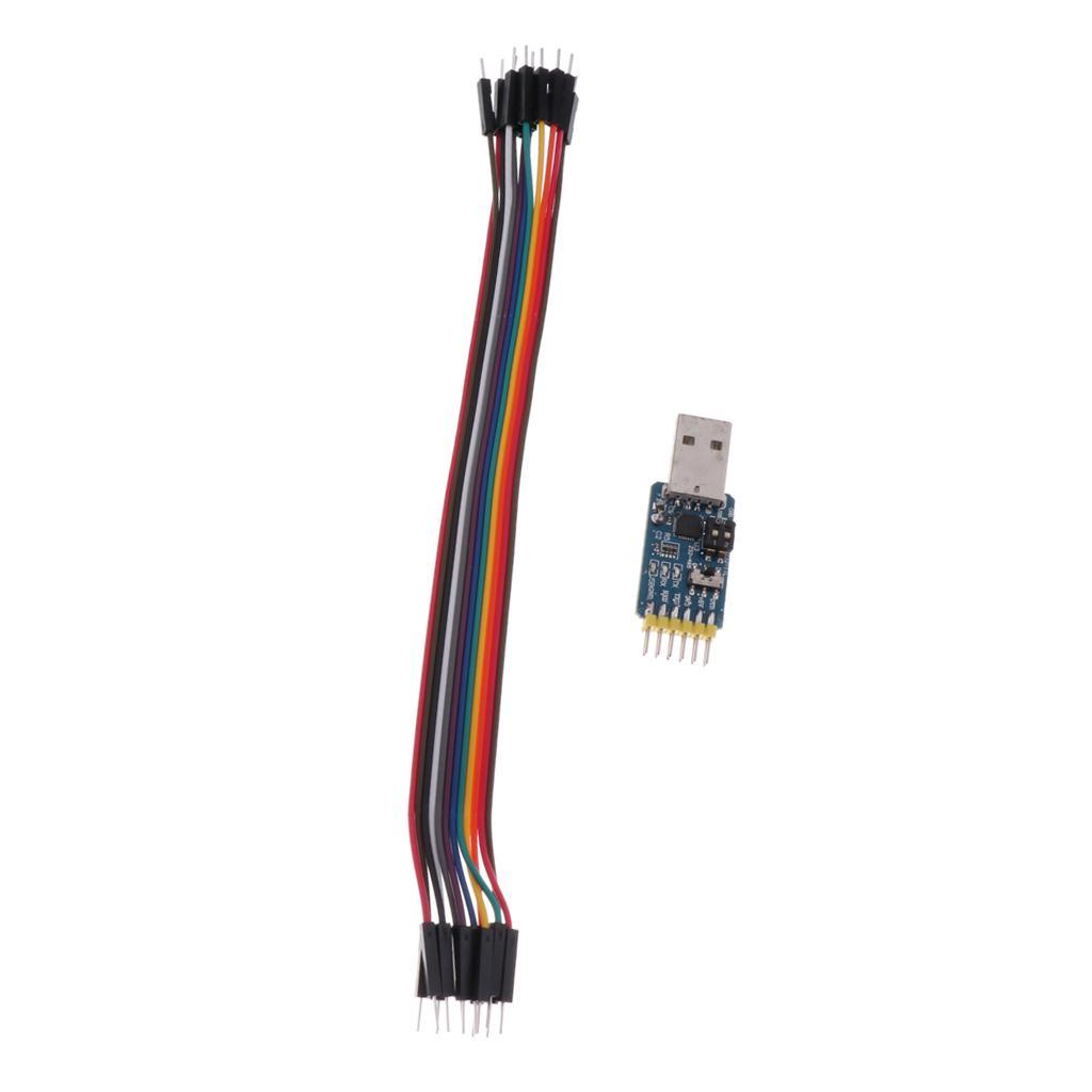 3.3V 5.5V Multi-function 6 In 1 Usb to Serial Port Adapter Module+1x Cable