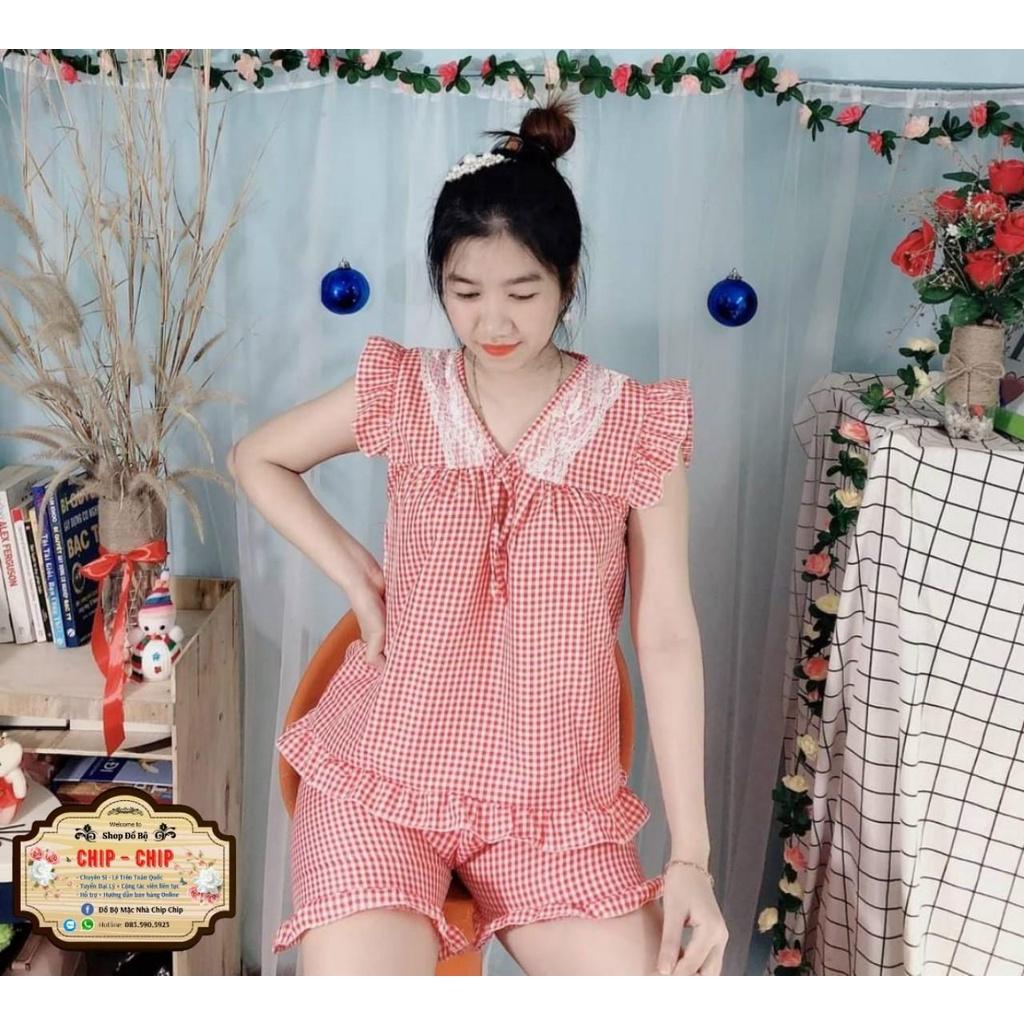️DỄ THƯƠNG CỰC️Đồ Bộ Đùi CaRo Mặc Nhà , đồ bộ đùi mặc nhả xinh xắn , dễ thương , kute M00106