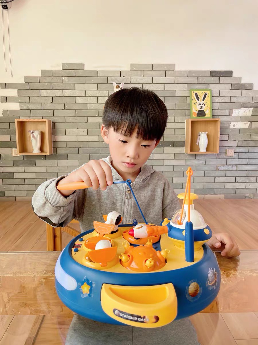 Đồ chơi câu cá đập chuột thế hệ mới chiến hạm vũ trụ có hiệu ứng đèn nhac, đếm thời gian tính điểm đa chức năng cho bé