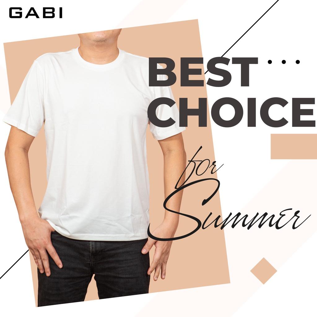 Áo thun Nam cổ tròn GABI chất liệu cotton dày dặn, thấm hút mồ hôi tốt, màu đen trắng, form Regular phù hợp, lịch lãm