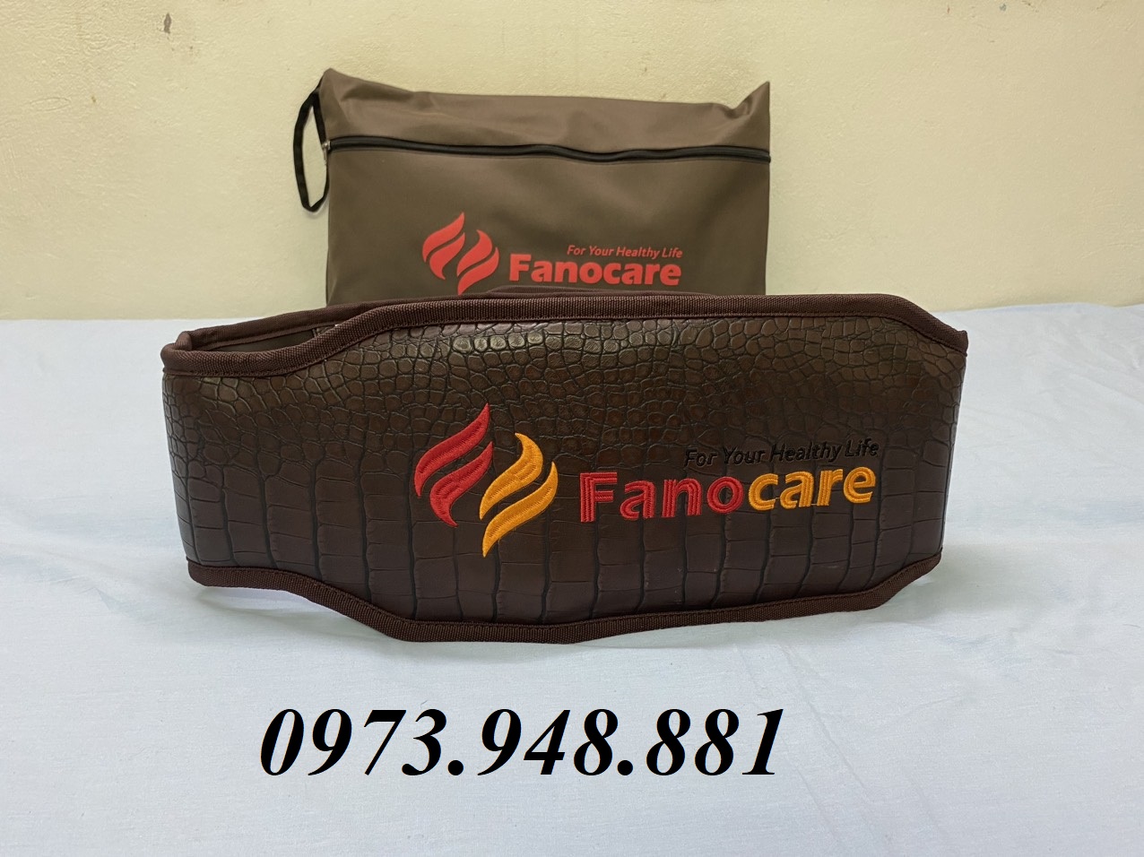 Đai đá nhiệt nóng Fanocare giảm mỡ bụng, đau lưng, cột sống, thoát vị đĩa đệm FN05R