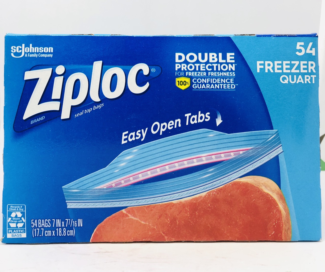 TÚI ZIPLOC ĐỰNG THỰC PHẨM CỦA MỸ ZIPLOC QUART FREEZER 216 TOTAL BAGS