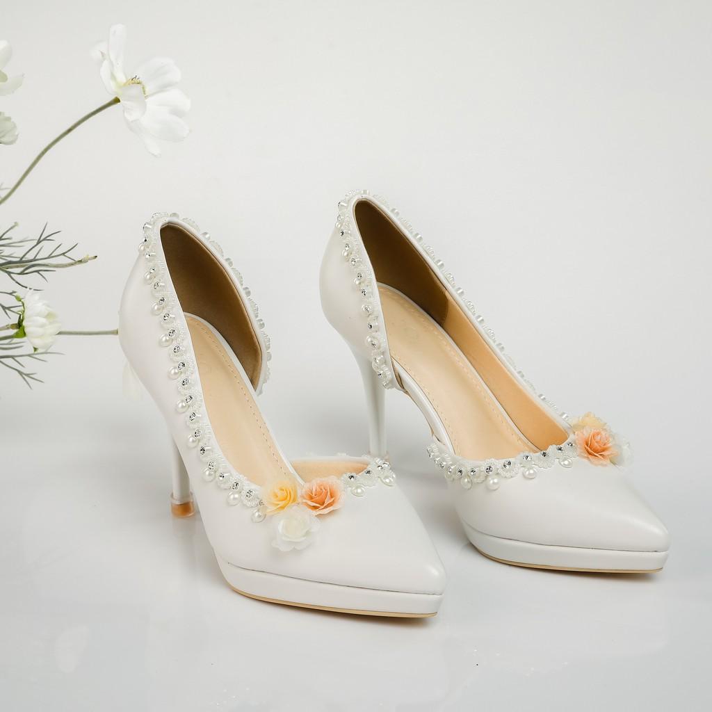 GIÀY CƯỚI - GIÀY CÔ DÂU H95 3 HOA - WEDDING SHOSE