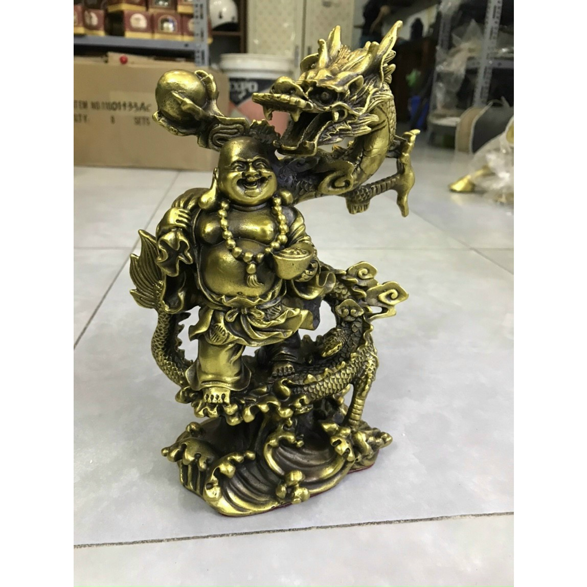 Di lạc cưỡi rồng - Decor trang trí