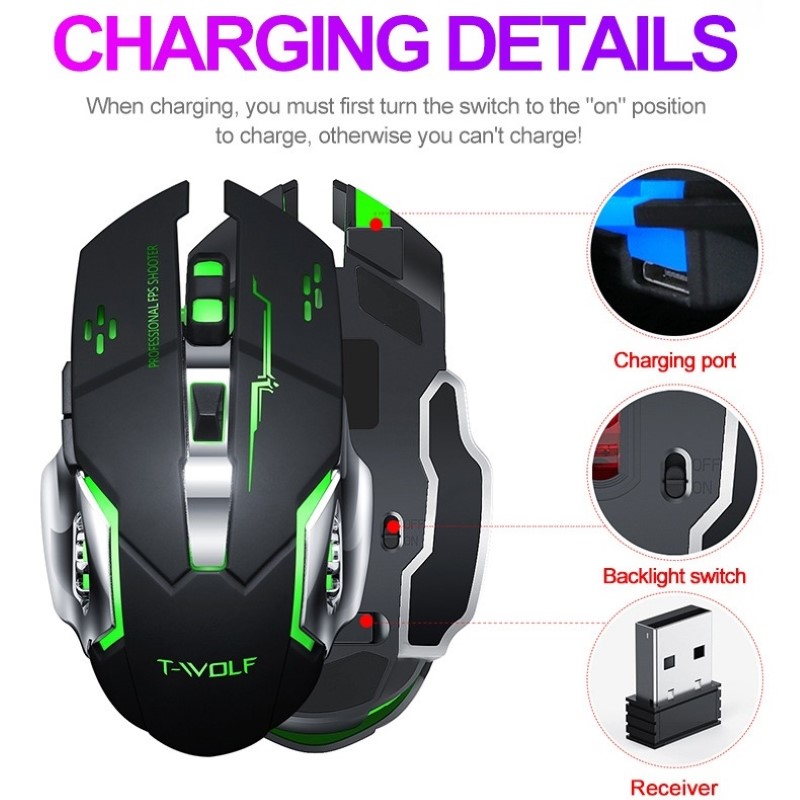 Chuột Không Dây đa kết nối Q13B - Bluetooth 5.2 - Wireless USB 2.4ghz - Pin sạc - chống ồn - hàng nhập khẩu