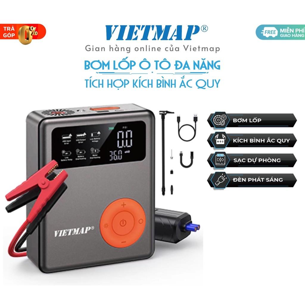 Bơm lốp đa năng kết hợp kích bình ắc quy VIETMAP 4 trong 1 - Hàng chính hãng