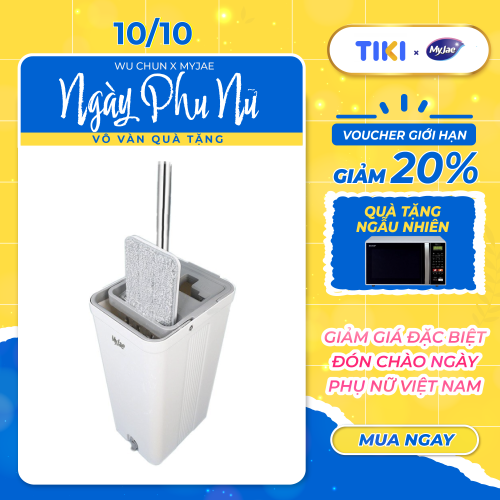 Bộ cây lau nhà tự vắt thông minh 3 thanh vắt sợi microfiber