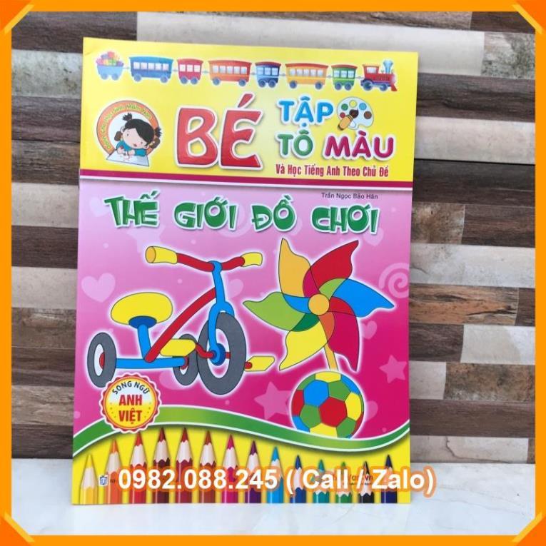 Bé tập tô màu theo 16 chủ đề