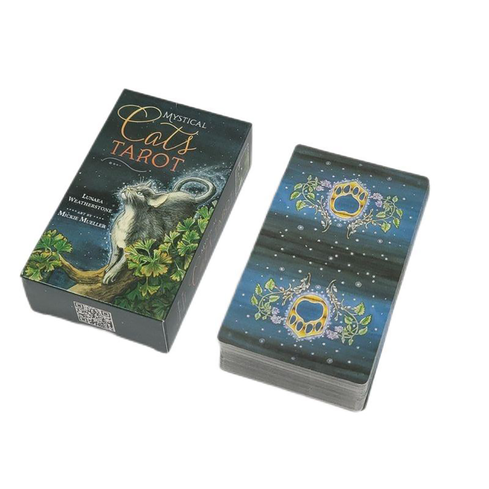 [Size Gốc] Bộ Bài Mystical Cats Tarot 78 Lá Bài 7x12 Cm Tặng Đá Thanh Tẩy
