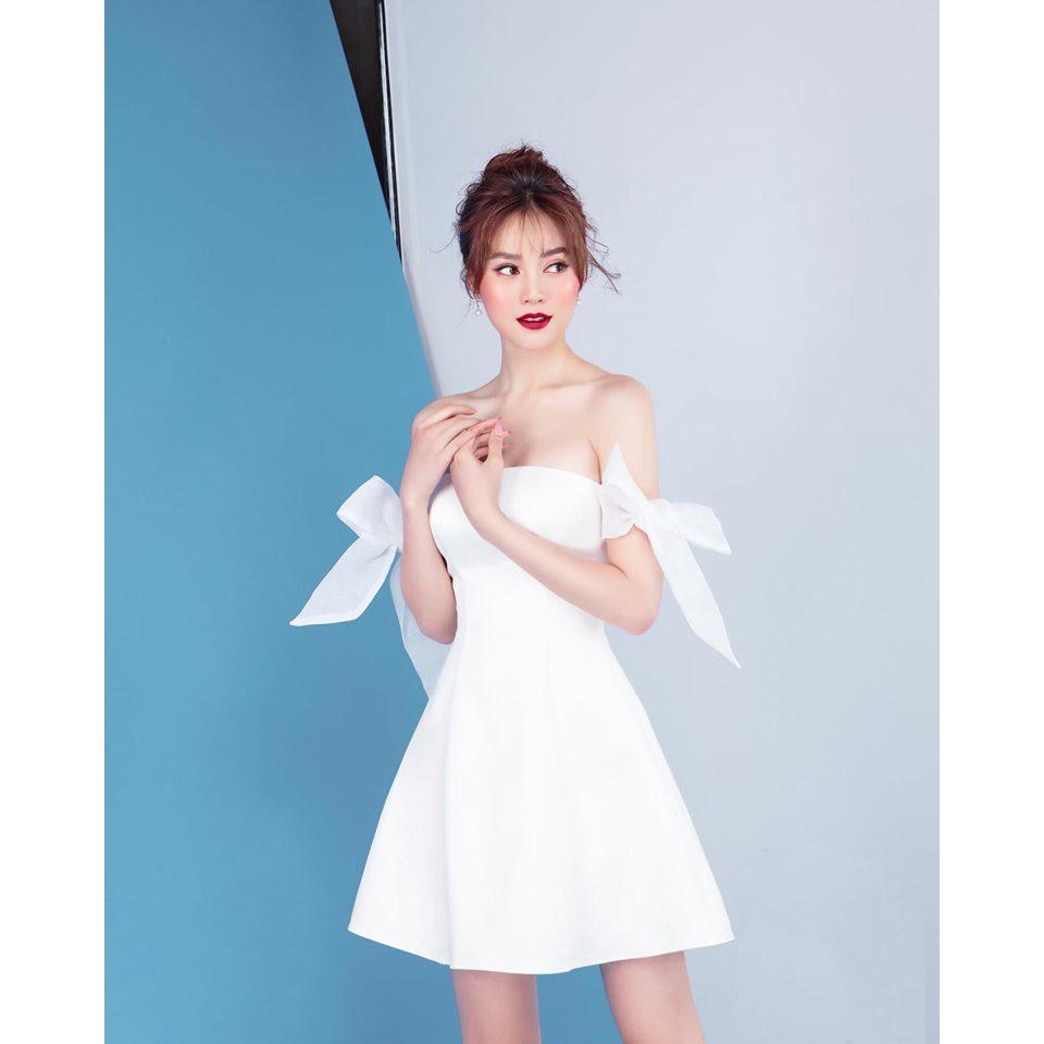 Đầm dự tiệc cúp ngực tay cột nơ siêu xinh