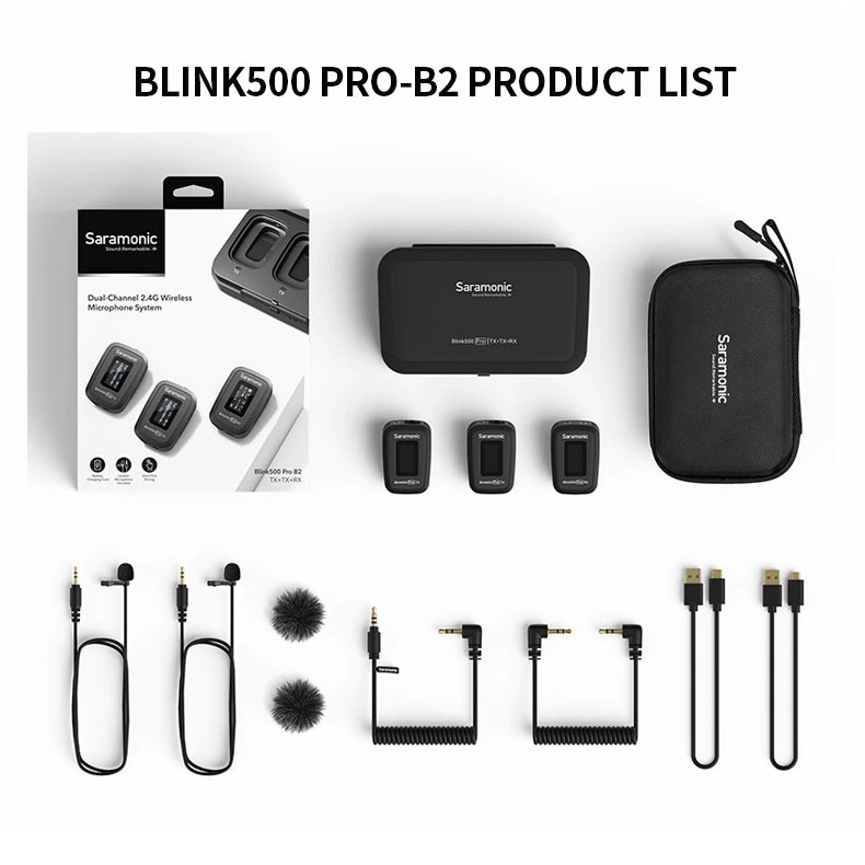 Micro thu âm không dây Saramonic Blink 500 Pro B2 - Hàng Chính Hãng
