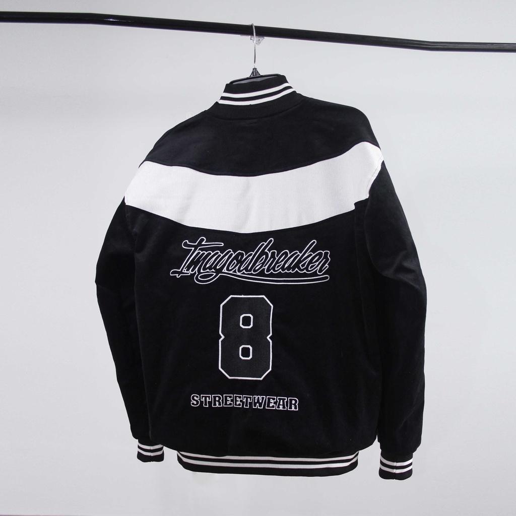 Black White 8 Varsity - Áo Khoác Số 8 Đen Trắng iMA God Breaker Local Brand