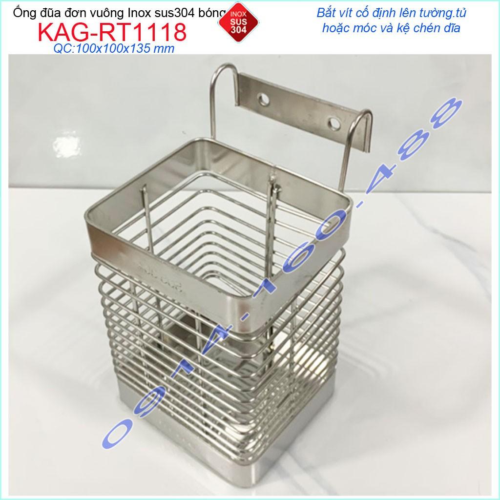Ống đũa đơn KAG-RT1118, ống đựng đũa nhà bếp Inox SUS304 siêu bền giá tốt sử dụng tốt