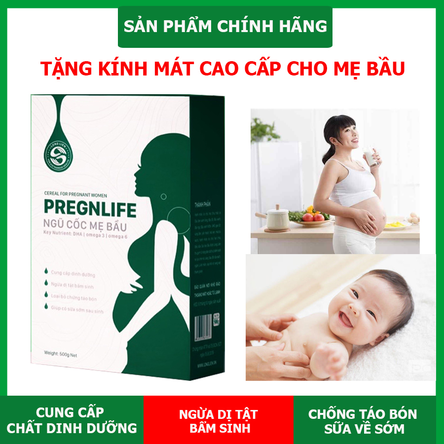 Ngũ cốc dinh dưỡng dành cho mẹ bầu LoliFood - Hộp 500gr (Kèm quà tặng), giảm nghén, hết nôn , đầy đủ dưỡng chất, mẹ thon con khoẻ