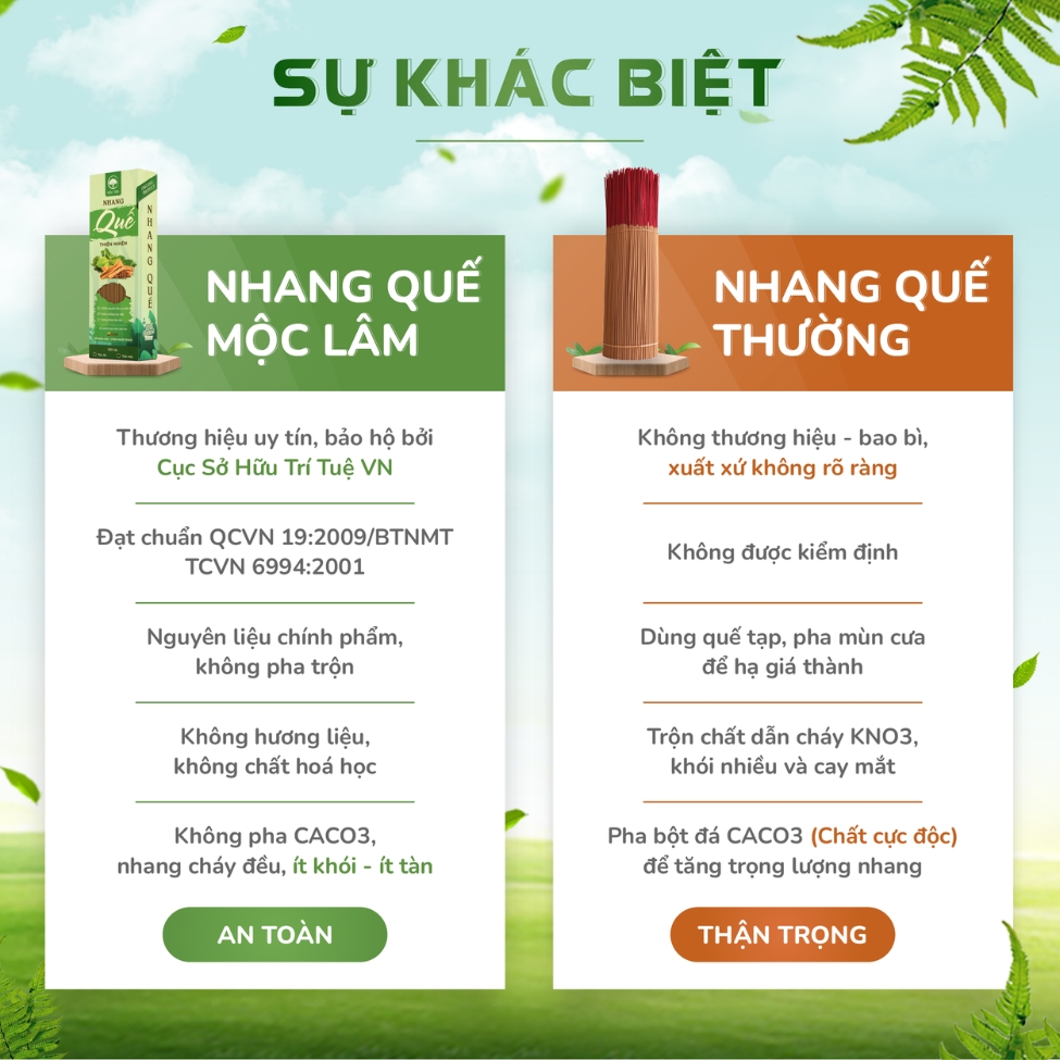 [HỘP 400cây] Nhang Quế Thiên Nhiên MỘC LÂM 38cm - Nhang Sạch - Ít Khói - Hương thơm thanh dịu - Nhang sạch ít khói