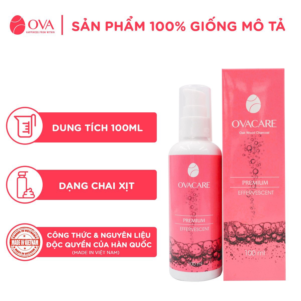 Dung dịch vệ sinh cốc nguyệt san OvaCare chứa than hoạt tính giúp ngăn ngừa vi khuẩn, tiệt trùng, khử mùi (150ml)