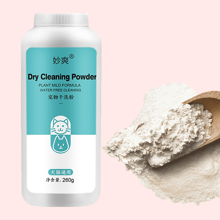 Phấn tắm khô dưỡng lông cho chó mèo (Dry cleaning powder) (Chai 260gr)