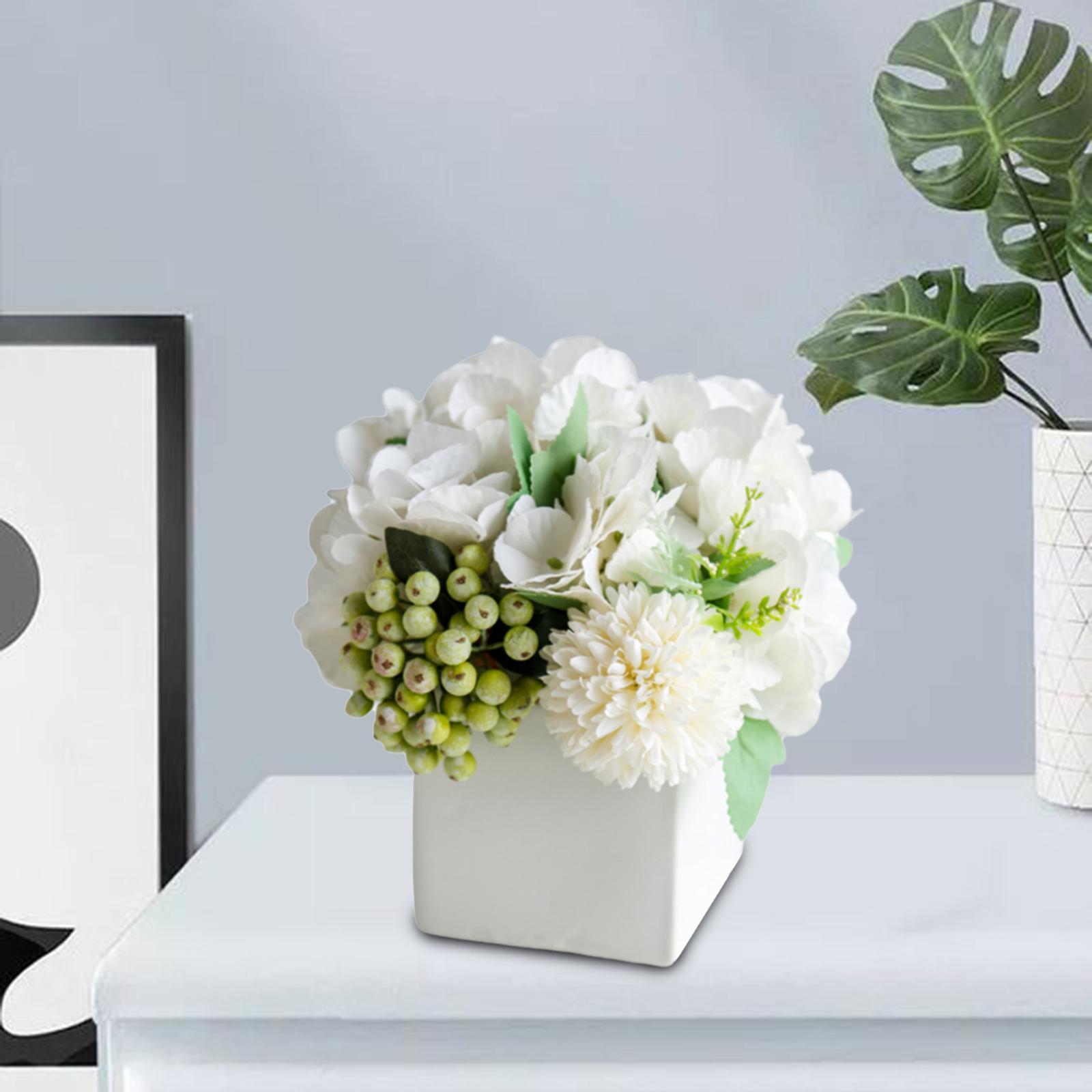 2Pcs Artificial Silk Flowers Hydrangea for Home Garden Wedding Decoration