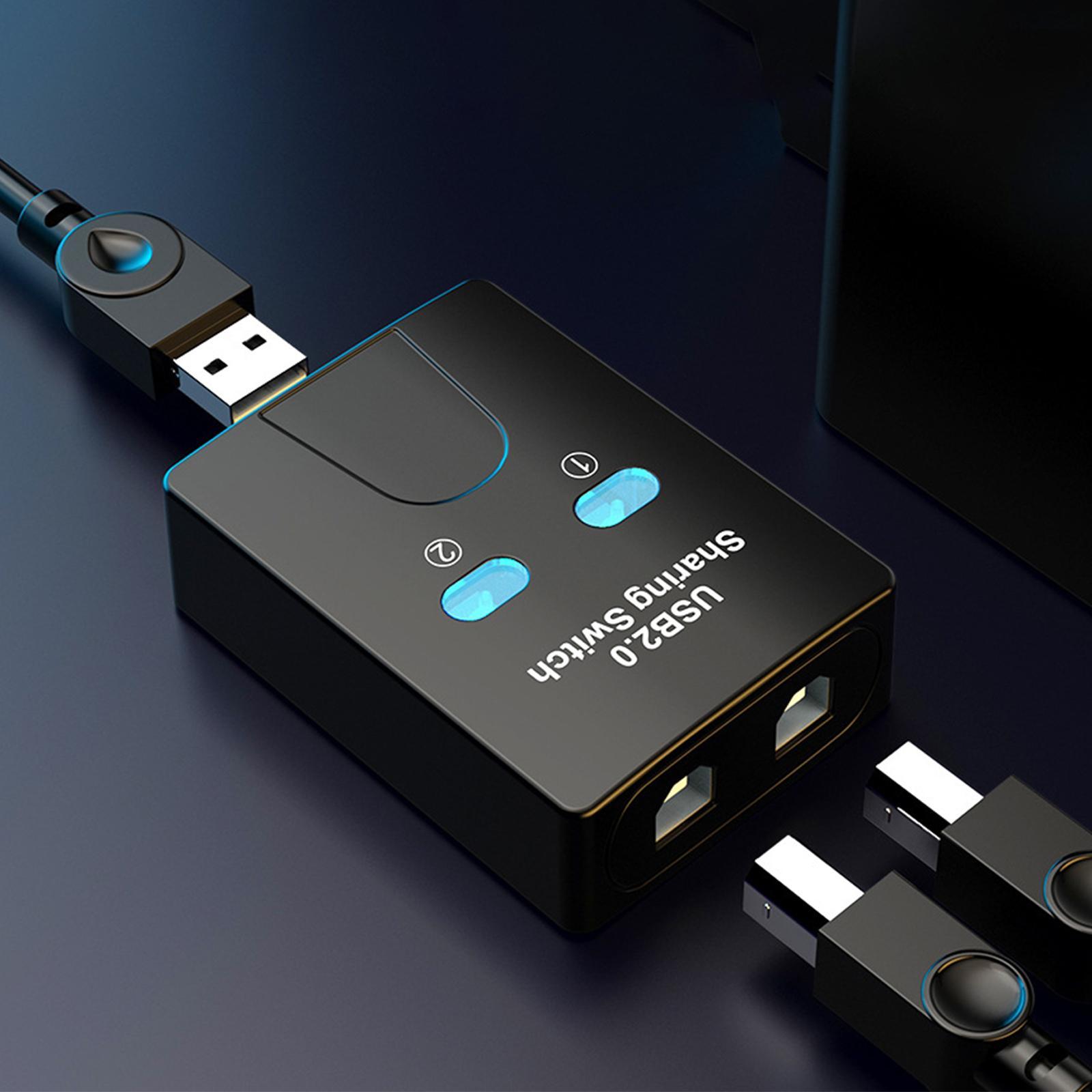 Printer Sharing Switch 2 in 1 Plug and Play Adapter for PC Computer