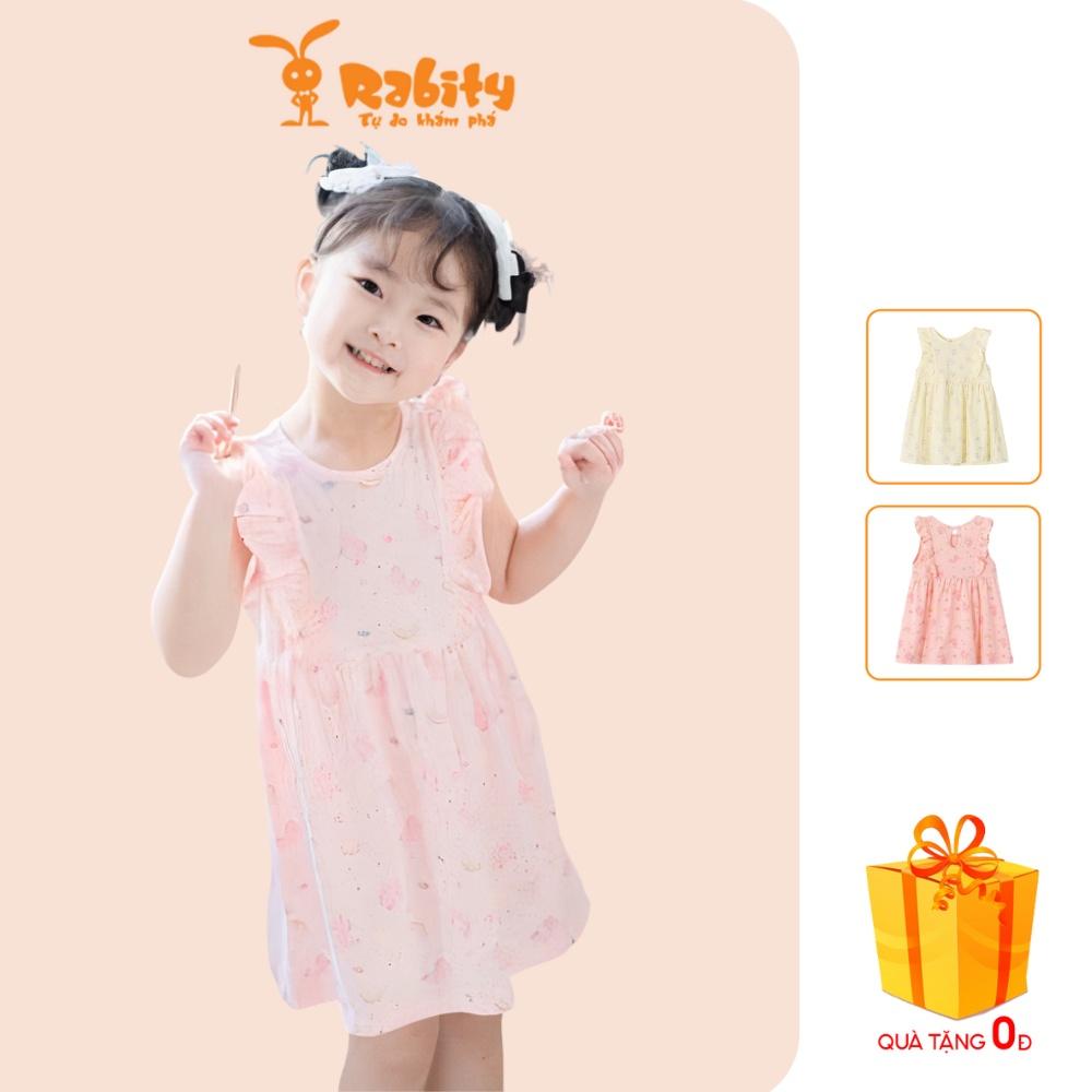 Đầm sát nách họa tiết đáng yêu chất liệu cotton cho bé gái Rabity 91099.91106.91031