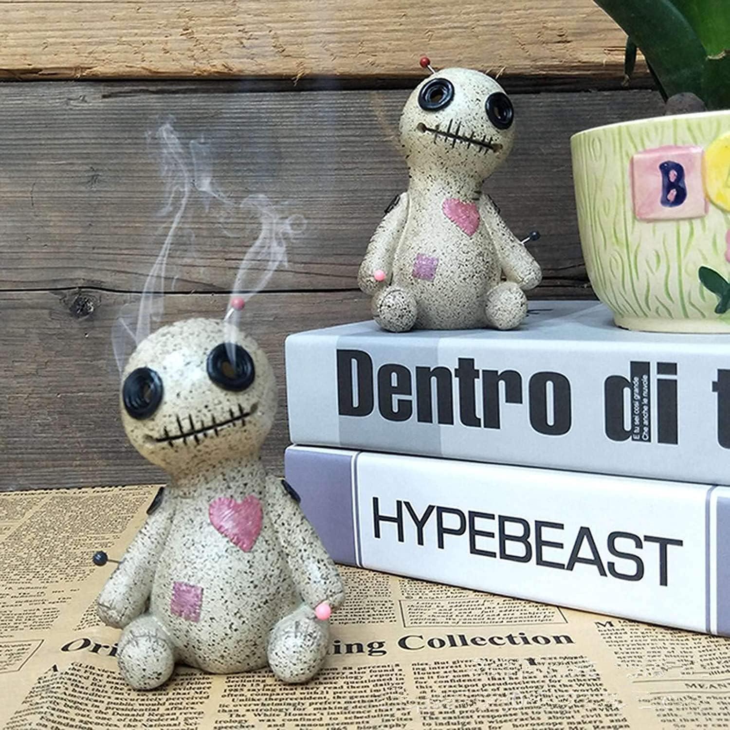 Voodoo Doll Doll Lư hương giữ hương cho Yoga, Trang trí tượng bằng nhựa thủ công ngộ nghĩnh dễ thương cho văn phòng và gia đình, Quà tặng đùa sinh nhật cho phụ nữ và trẻ em gái