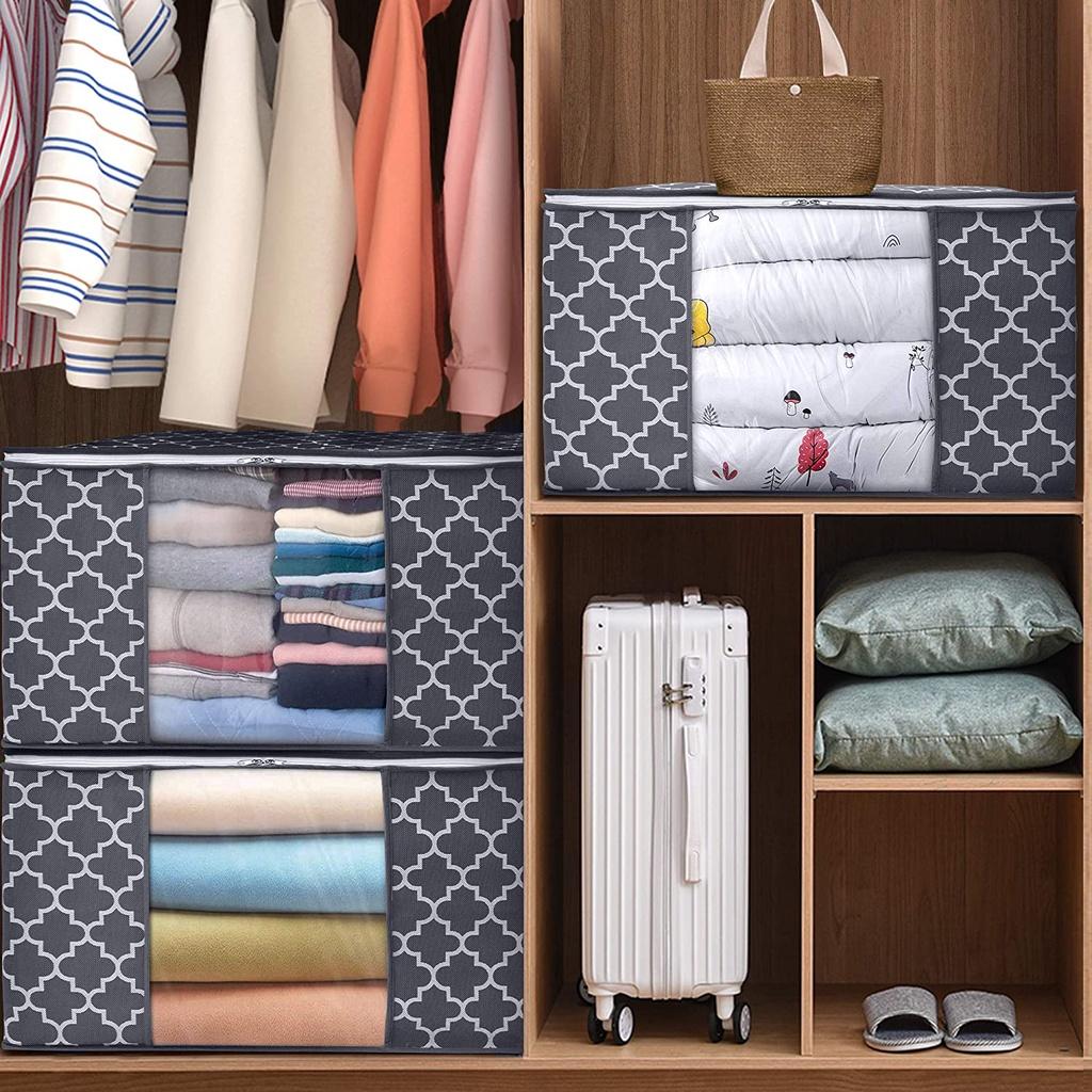 Hộp vải khung sắt đựng đồ đa năng, giỏ đựng quần áo bằng vải cỡ lớn 66 lít 50x40x33 cm - Túi đựng chăn màn đa năng có thể gấp gọn miDoctor