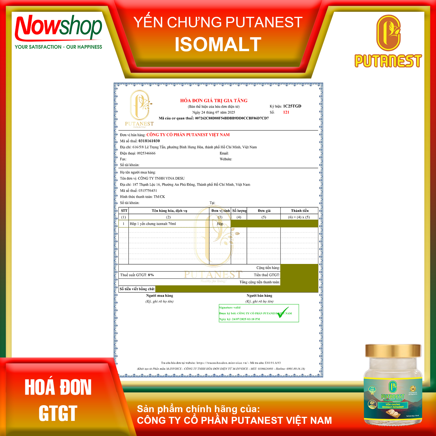 Yến chưng Isomalt PUTANEST hộp quà tặng cao cấp 12 hũ 70ml cho người ăn kiêng giữ dáng tiểu đường
