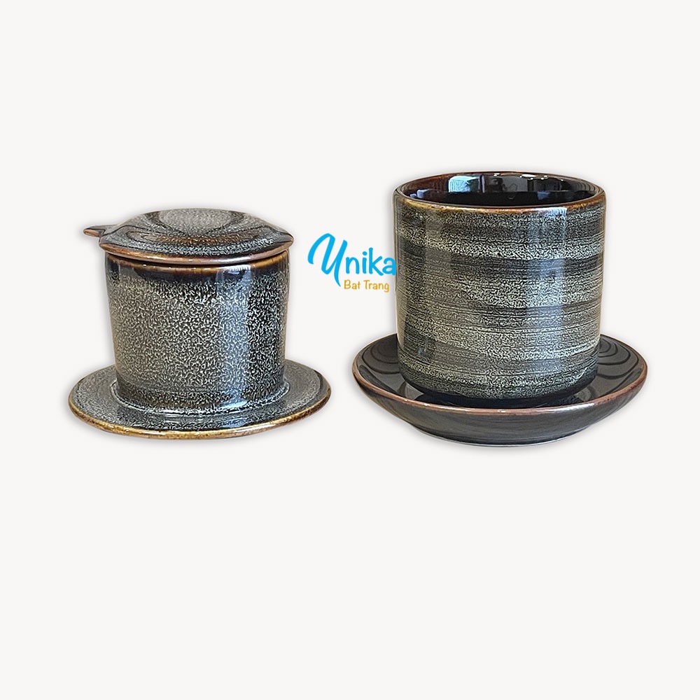 Phin cafe men cánh gián hoả biến - Phin Cà Phê Gốm Bát Tràng
