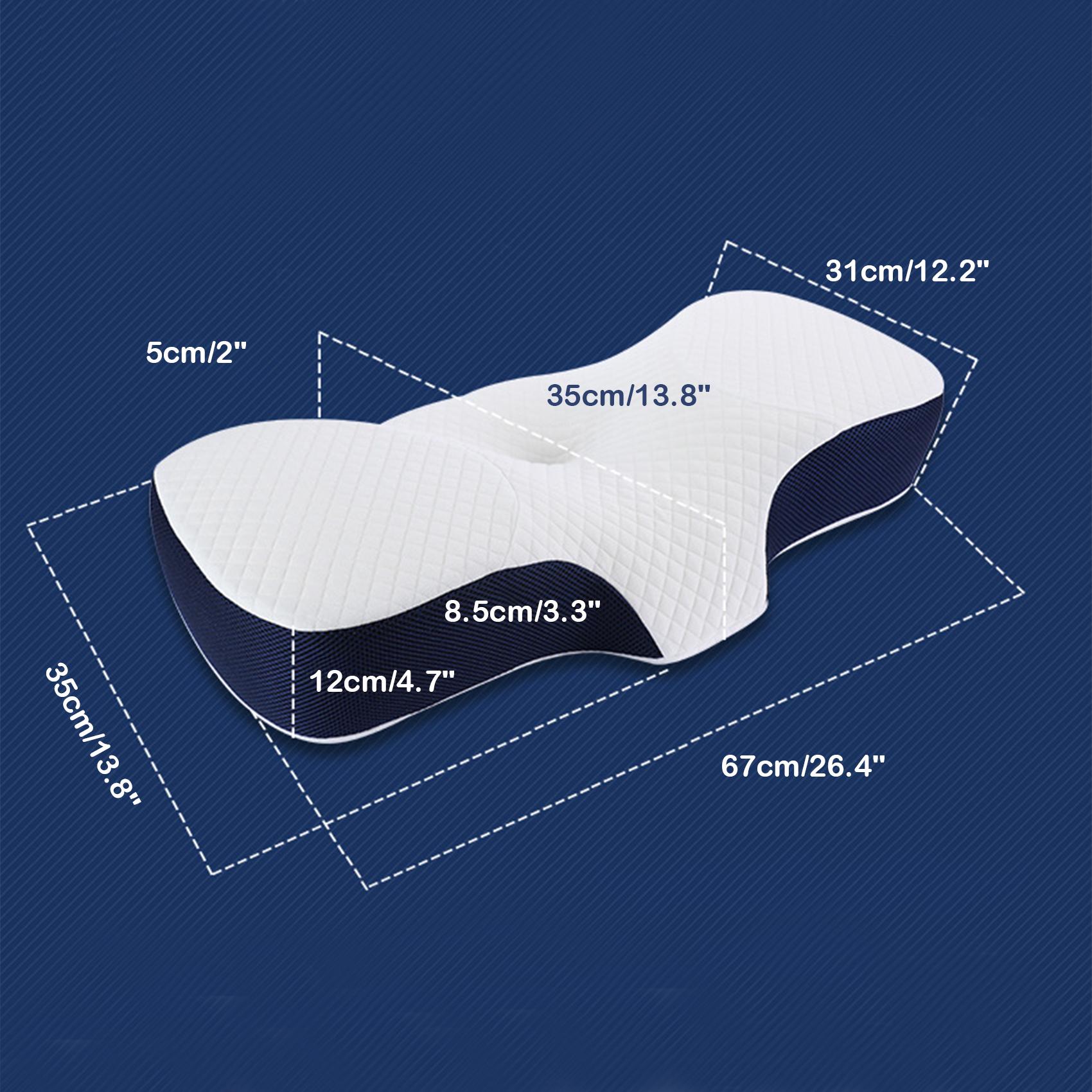 Contour Memory Foam Pillow with Washable Silk-Pillowcase Orthopedic Ergonomic Cervical Sleeping Pillow