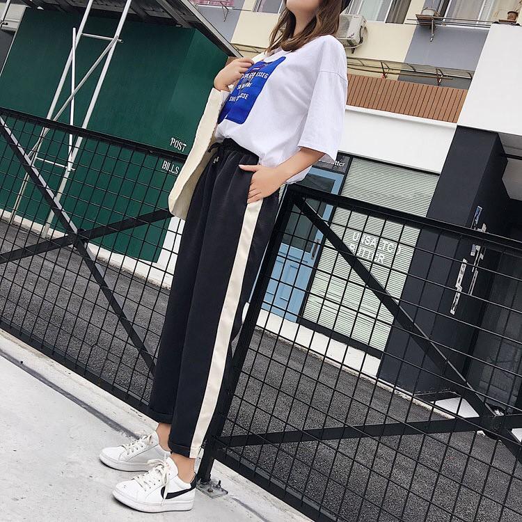 Quần baggy kaki unisex WIND Basic 1 Line, quần baggy ống suông ullzang WIND