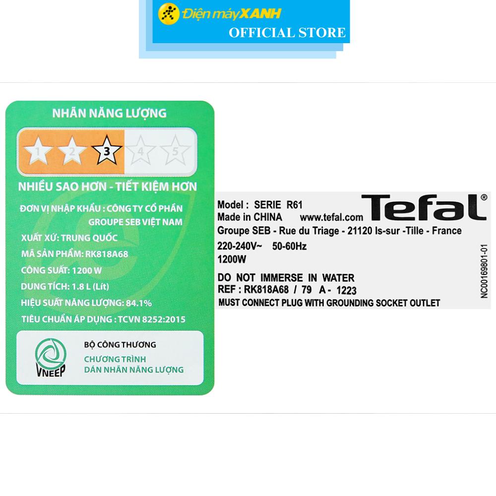 Nồi cơm cao tần Tefal 1.8 lít RK818A68 - Hàng Chính Hãng