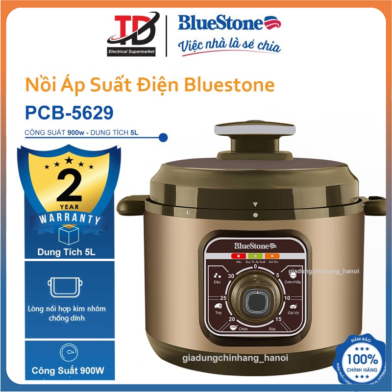 Nồi Áp Suất Điện Bluestone PCB-5629, 5Lít - 900w, Hàng Chính Hãng