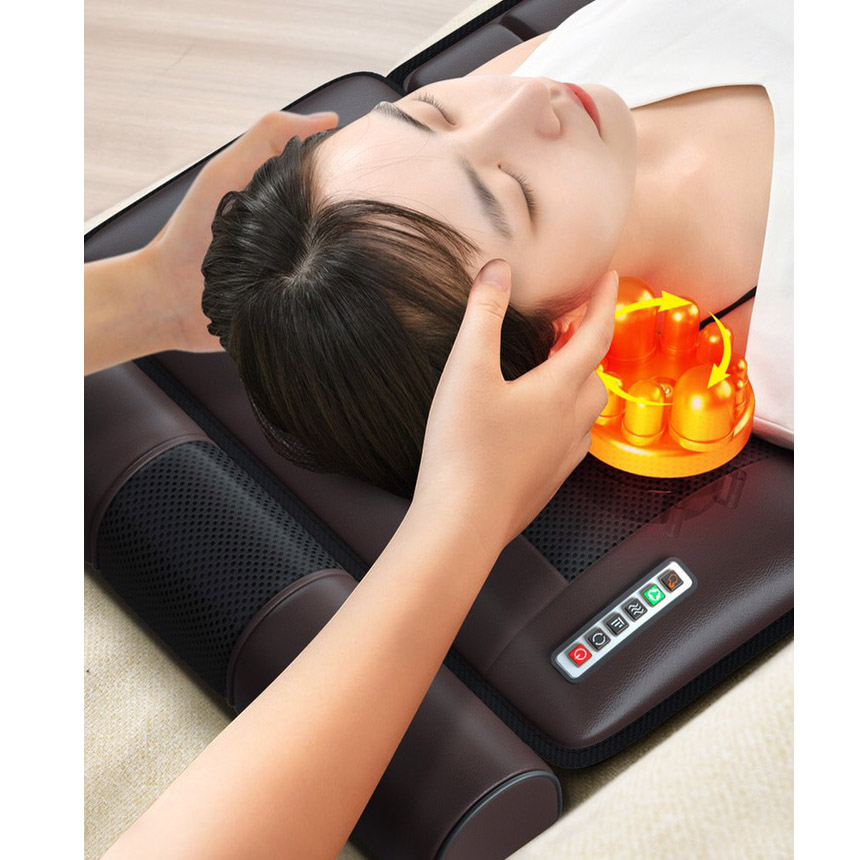 Đệm massage toàn thân kèm massage chân hồng ngoại có remote (Chất liệu PU)