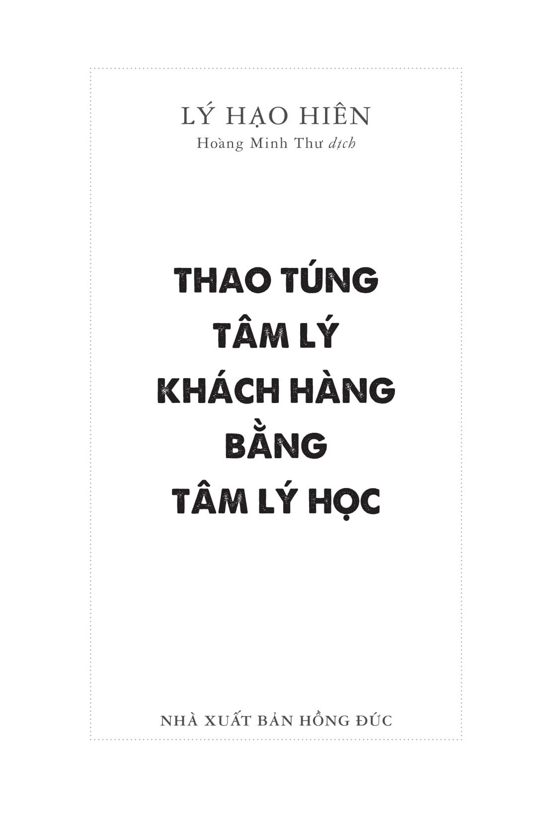 Sách - Thao Túng Tâm Lý Khách Hàng Bằng Tâm Lý Học