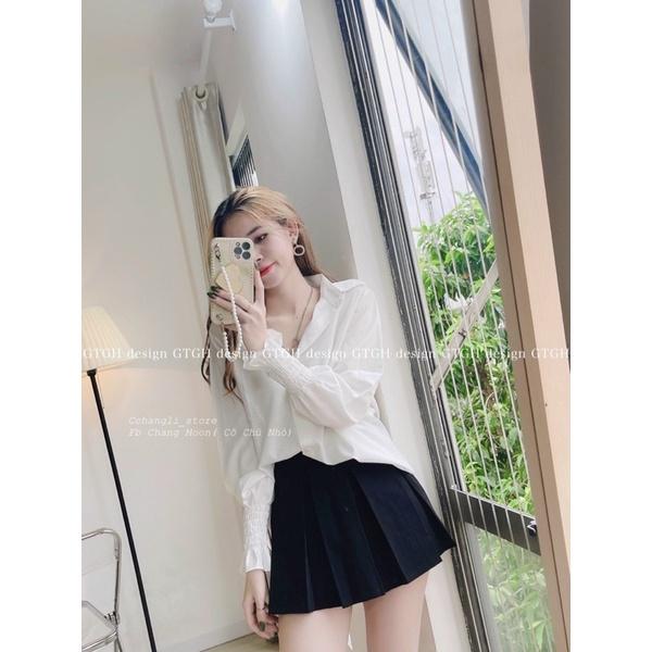 Áo sơ mi tay chun cá tính cho nữ