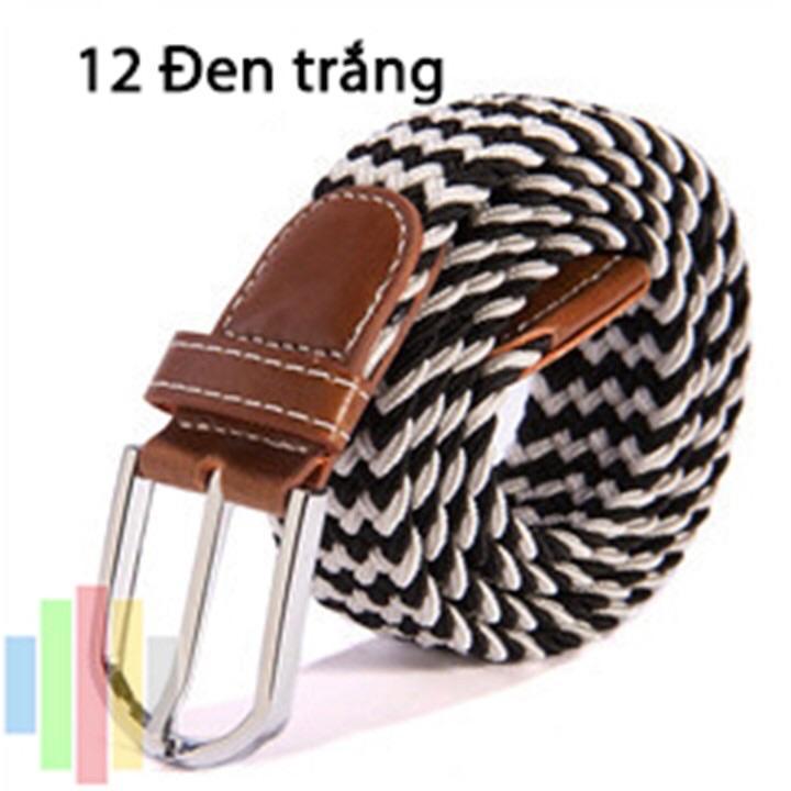 Thắt lưng vải dù co giãn bản 3,5cm -nhóm màu phối